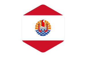 法属波利尼西亚旗帜圆形六边形