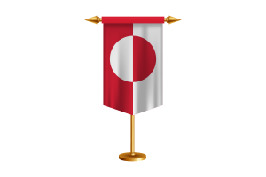 格陵兰旗帜插图与支架