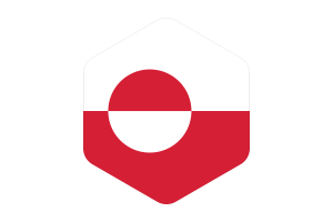 格陵兰旗帜圆形六边形