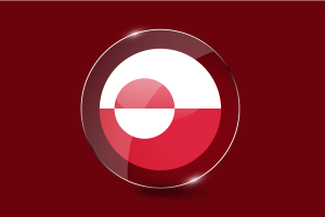 格陵兰旗帜亮面圆形按钮
