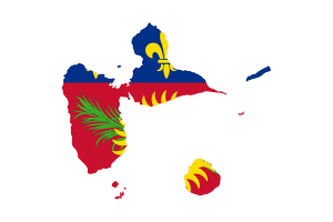 瓜德罗普岛地图与旗帜