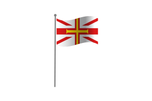 挥舞着根西岛群岛的旗帜