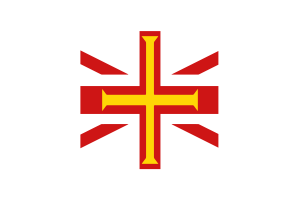 根西岛旗帜方形圆形