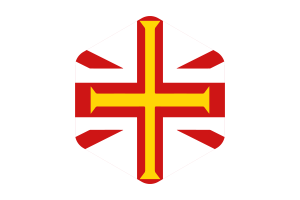 根西岛旗帜圆形六边形
