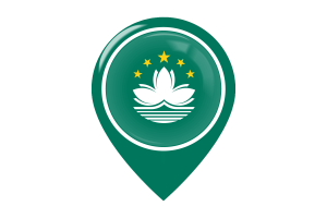 澳门区旗地图图钉图标