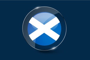 苏格兰旗帜光泽圆形按钮