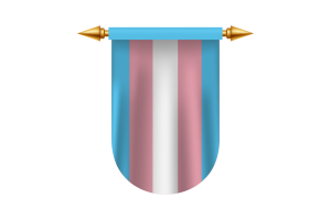 跨性别旗帜徽章矢量图像