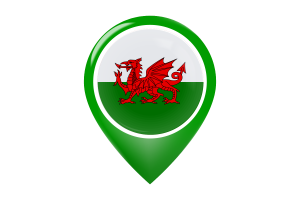 威尔士旗帜地图图钉图标
