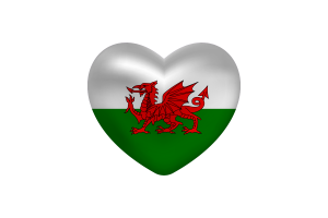 威尔士旗帜心形
