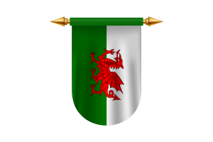 威尔士旗帜标志矢量图像