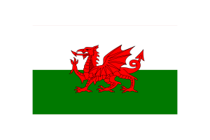 威尔士旗帜三角形矢量插图