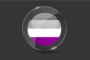 无性恋群体旗帜光泽圆形按钮