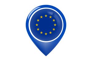 欧盟旗帜地图图钉图标