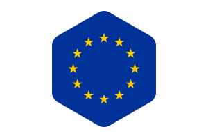 欧盟旗帜圆形六边形