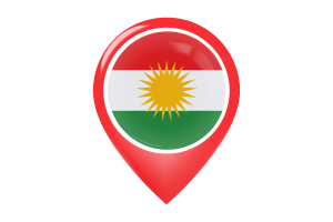 库尔德斯坦旗帜地图图钉图标