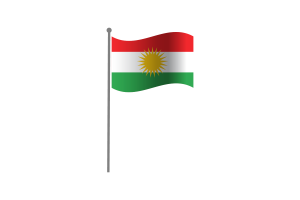 挥舞着库尔德斯坦的旗帜
