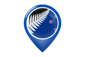 新西兰旗帜地图图钉图标