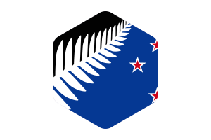 新西兰旗帜圆形六边形