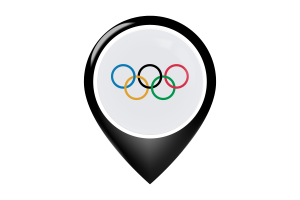 奥运旗帜地图图钉图标