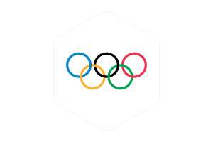 奥运旗帜圆形六边形