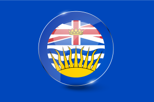 不列颠哥伦比亚省旗帜光泽圆形按钮