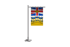 3d 不列颠哥伦比亚省站立旗