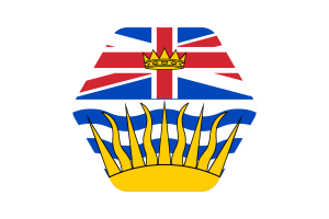 不列颠哥伦比亚省旗帜插图六边形圆形