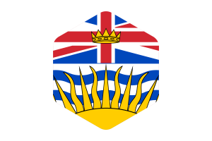 不列颠哥伦比亚省旗帜圆形六边形