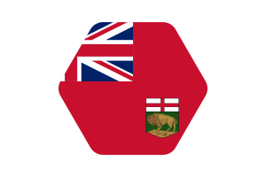 曼尼托巴省旗帜插图六边形圆形