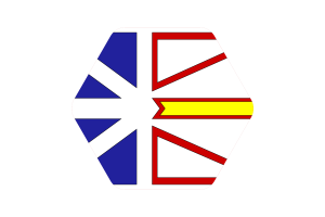 纽芬兰与拉布拉多旗帜插图六边形圆形