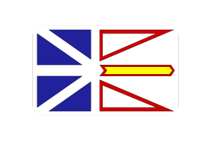 纽芬兰和拉布拉多旗帜圆角矩形矢量插图