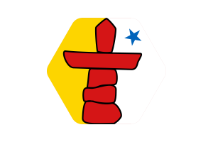 努纳武特旗帜插图六边形圆形