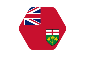 安大略省旗帜插图六边形圆形