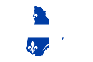 魁北克地图与旗帜
