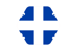 魁北克旗帜插图六边形圆形