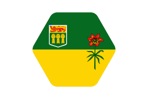 萨斯喀彻温省旗帜插图六边形圆形