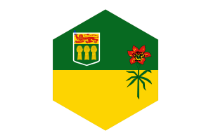 萨斯喀彻温省旗帜六边形