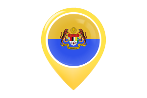 马来西亚副元首旗地图图钉图标