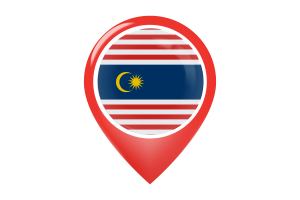 吉隆坡旗帜地图图钉图标