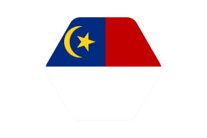 马六甲旗帜插图六边形圆形