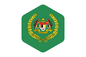 马来西亚最高元首后旗圆形六边形形状