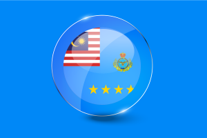 马来西亚空军旗帜光面圆形按钮