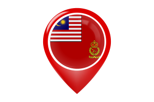 马来西亚军旗地图图钉图标