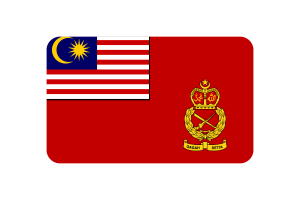 马来西亚军旗圆角矩形矢量插图