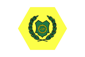 玻璃市国王旗帜插图六边形圆形
