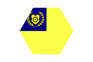 玻璃市皇后旗帜插图六边形圆形