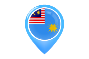 马来西亚皇家空军旗帜地图图钉图标