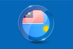 马来西亚皇家空军旗帜光泽圆形按钮