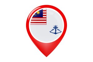 马来西亚皇家海军旗帜地图图钉图标
