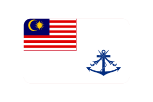 马来西亚皇家海军旗圆形矩形矢量插图